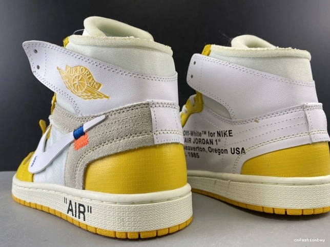 1 Yellow-Cone x NRG Dark Powder White Jordan Off-White Air AQ0818-149 1010